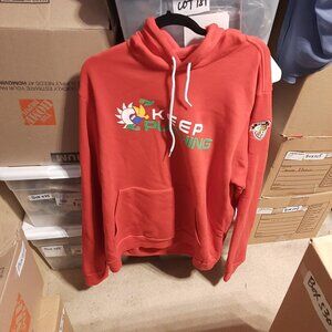 NEW ! Keep Pushing funny Workout Hoodie for Men Red Size 2XL